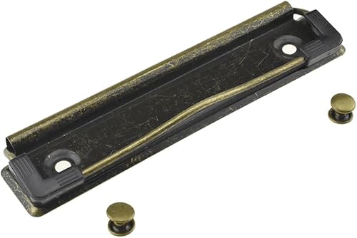 HAHIYO Clips para portapapeles de metal vintage de bronce de 4.72 pulgadas, paquete de 5, clip duradero con resorte con empuñaduras de goma y