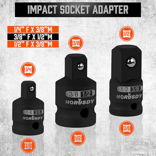 Image of 12Pcs Socket Extension Set, 1 /4 inch, 3 /8 inch and 1 /2 inch Impact Drive Socket Extension, Socket Adapters, Drive Tool Accessory, CR-V Steel