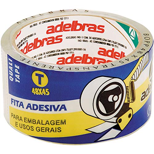 Fita para Empacotamento Qualitape, 48mmX45mts, Trasnpatente, Adelbras 1 51sga6M+RdL