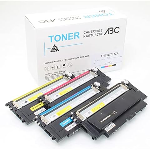 ABC Kompatibles Set 4X Toner für HP 117A W2070A - W2073A für HP Color Laser 150 150a 150nw MFP 178 178nw 178nwg 179 179fnw 179fwg Cover