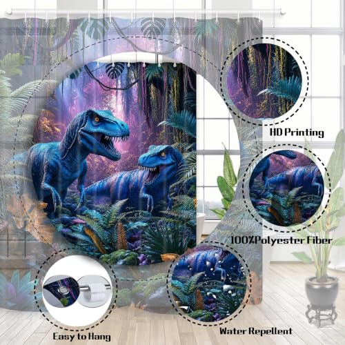 Image of Wathon Dinosaurs Shower Curtain for Kids Bathroom