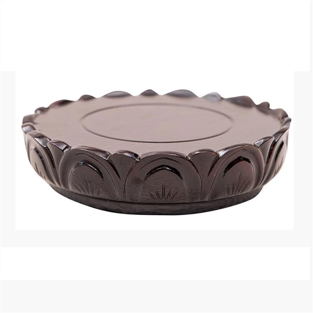 ZENY896V Home Bonsai Display Base Home Office Decoration, Lotus Carved Wooden Pedestal Stand Decor