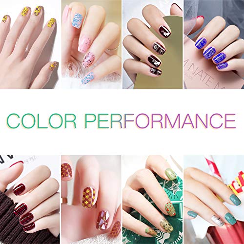 Biutee Nail Stamping Plates Set 12Pcs Template Image Plates 8 Colors Nail Art Stamping Gel Polish 1Pcs Storage Bag 1PCS Stamper with 1PCS Scraper Manicure Stencils Tools - Thumbnail 4