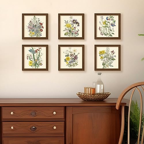 Image of upsimples 8x8 Picture Frame, Display Pictures 4x4 with Mat or 8 x 8 Without, Wall Hanging Photo Frames, Brown, 1 Pack
