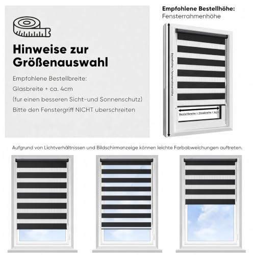 Sekey Doppelrollo Klemmfix ohne Bohren für Fenster – Ansicht 3