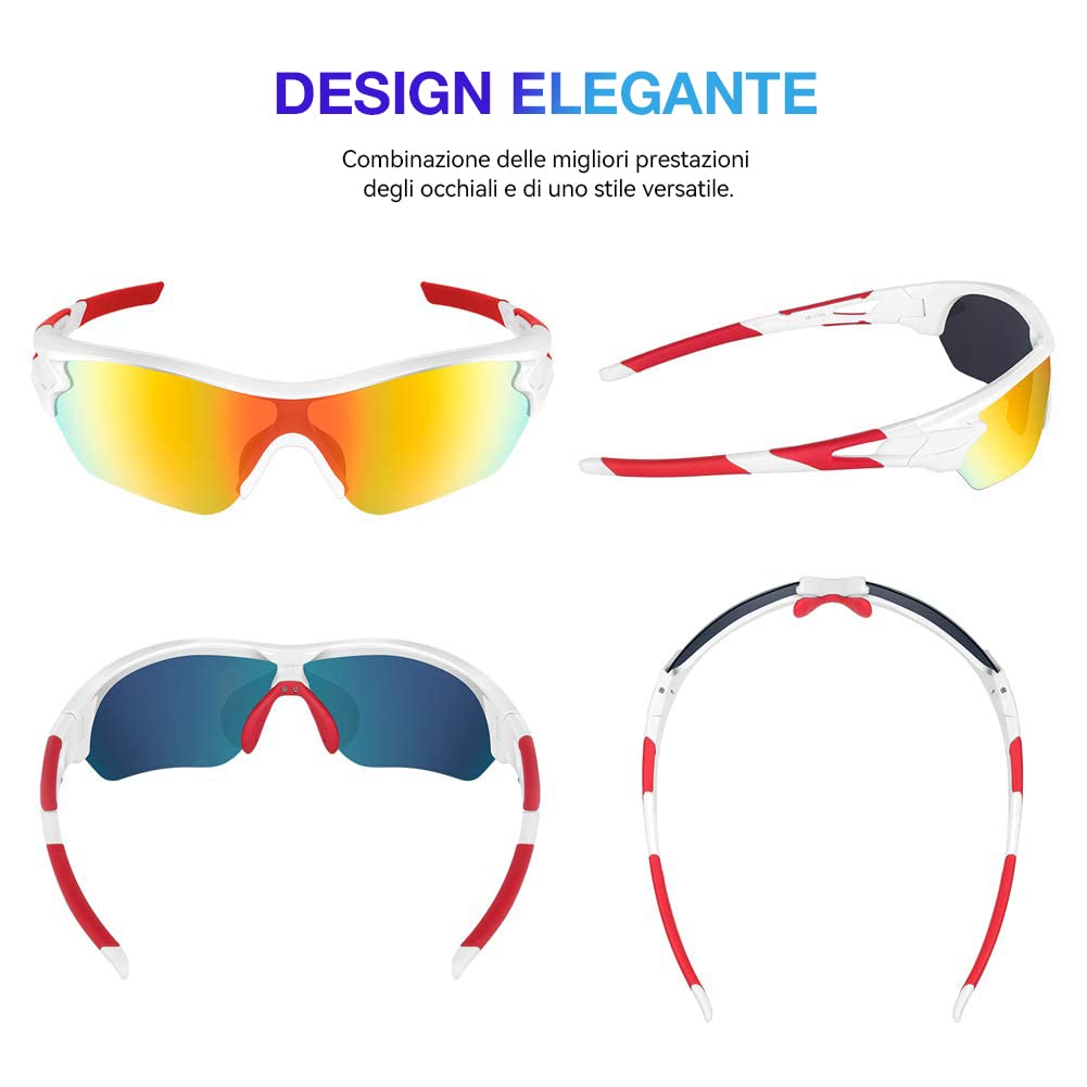 BEACOOL Occhiali da Sole Sportivi Polarizzati Uomo Donna Adolescente Ciclismo Baseball Militare Running Driving Pesca Golf Motocicletta Tac UV400