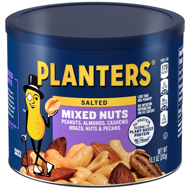 Planterss Salted Mixed Nuts, Peanuts, Almond, Cashews, Brazil Nuts & Pecans Less Then 50% Peanuts Healthy Snacks 292g (B0C7R85FQT) Amazon Price History, Amazon Price Tracker