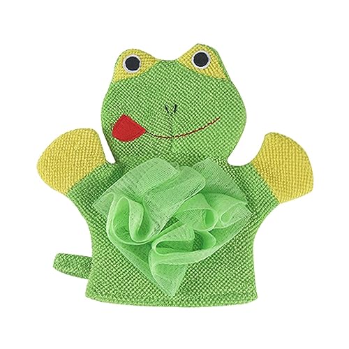Guantes de baño para bebés - Toallita para marionetas de mano con forma de marioneta de animales | Toalla de baño de algodón compuesto suave para baño, champú, cepillo, manopla, toalla de