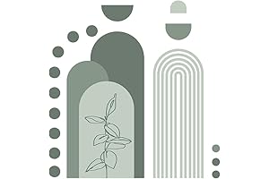 Geometric Mountain Nursery Wall Decor with SUPERDANT Green Boho Wall Stickers