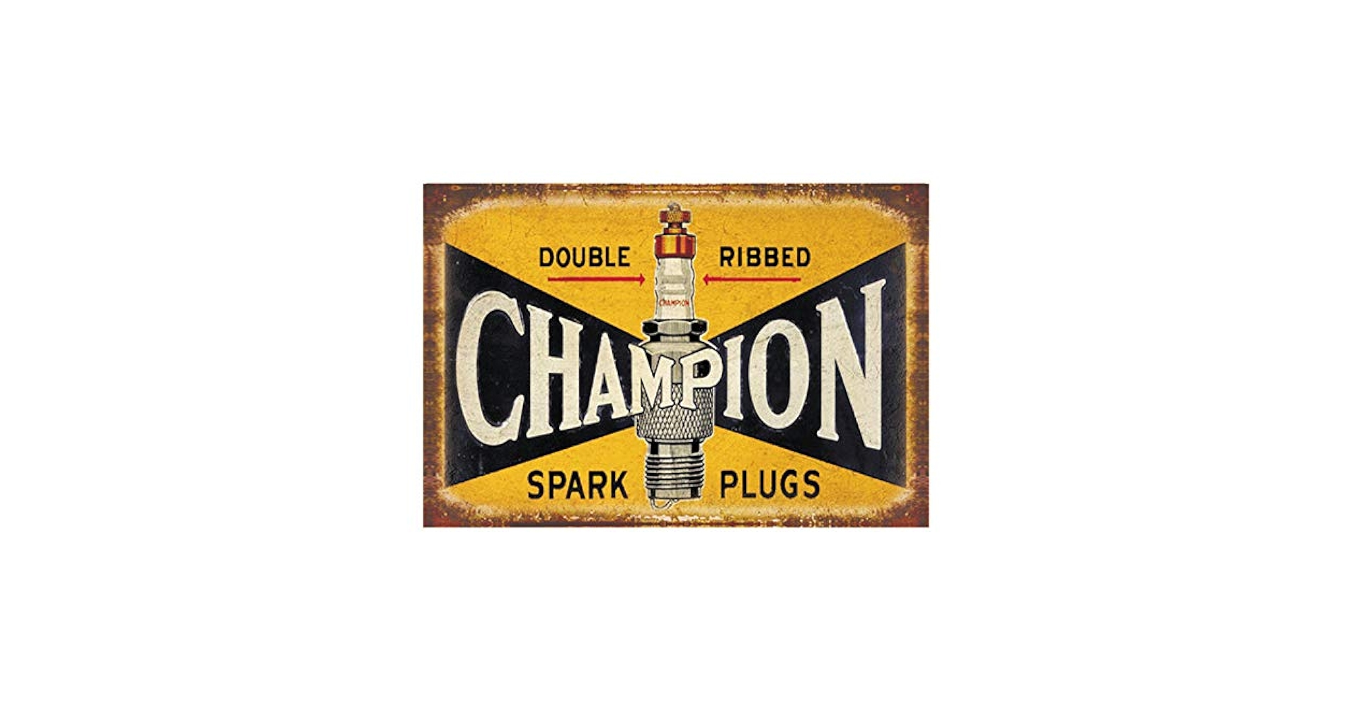 ビンテージ 大型看板 CHAMPION SPARK PLUGS Vintage Champion spark plug Banner - Repro 48