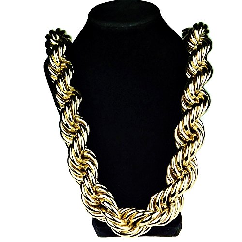 Bling Cartel Huge Mens 14k Gold Plated Chain Hollow Rope Dookie 30MM Wide x 36" Hip Hop Rapper Necklace2
