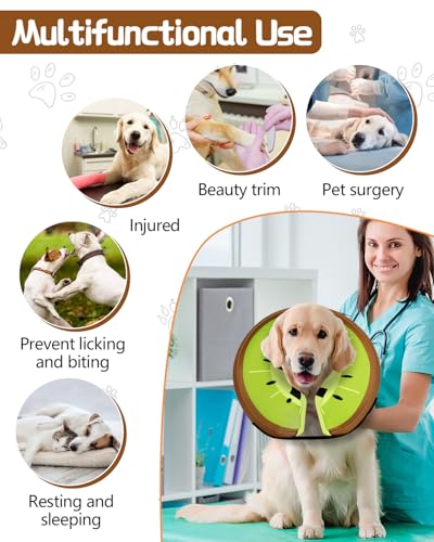 Image of MIDOG Inflatable Dog Cone, Donut Recovery Collar After Surgery, Large+