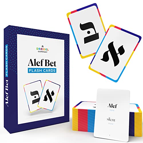 The Dreidel Company Alef Bet Flash Cards Aleph Beis Jewish Alphabet Flashcards (Single)