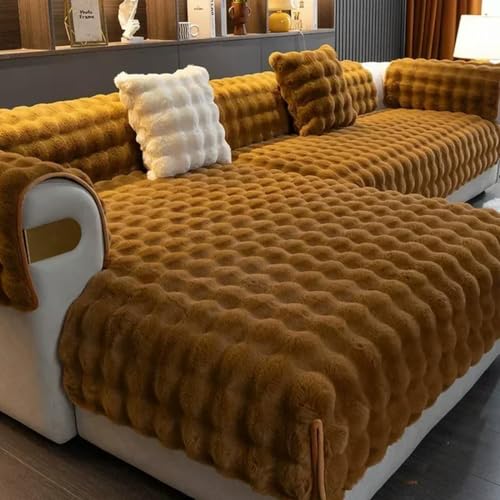Housse de canapé d'hiver chaude en peluche douce et antidérapante - 2