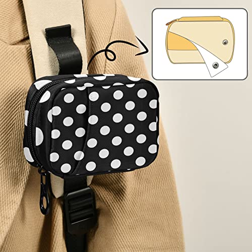 Polka Dot Black Pill Organizer Case Modern 7 Day Travel Pill Box With Zipper Portable Weekly Vitamin Medicine Supplement Holder Pouch Bag #TOP5