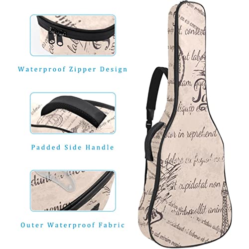 Housse imperméable pour guitare acoustique avec double bandoulière et poche Motif fleurs arc-en-ciel, Multicolore 04, 42… - Les Beatles, Paul McCartney, John Lennon, RIngo Starr, George Harrison Housse imperméable pour guitare acoustique avec double bandoulière et poche Motif fleurs arc-en-ciel, Multicolore 04, 42… – Image 5