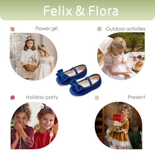 Image of Felix & Flora Toddler Flower Girl Dress Shoes - Girl Ballet Flats Party School Shoes Wedding