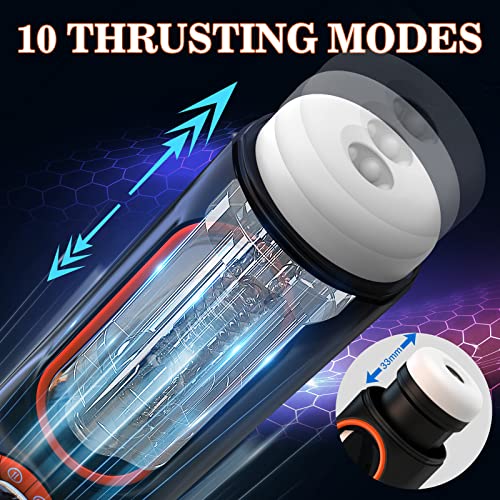 Automatischer Elektrischer Masturbator Cup,Masturbieren Männer mit 4 Saugmodi 10 Vibrationsmodi,Blowjob Taschenmuschi Penis Stimulator 3D Realistischer Vagina Pussy Sex Spielzeug für die Männer – Bild 5