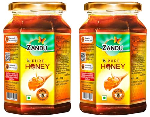 Image of Zandu Pure Honey, 100% Purity, No Added Sugar, 500g (Pack of 2)
