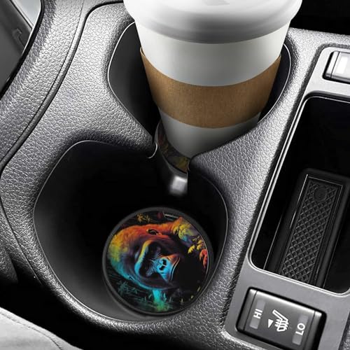 Juego de 4 portavasos para carro diseño Gorilla colorido miniatura 6