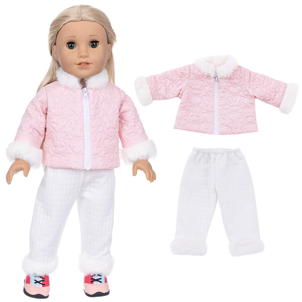 NIXNUT Doll Clothes Winter Outfit Cotton Coat Jacket Pants Skirt Suit for American Girl Doll 18 inch, free size - Image 3