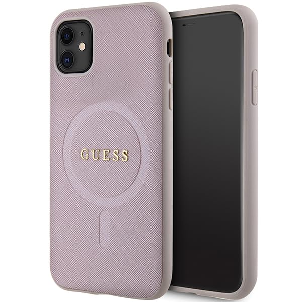 Guess GUHMN61PSAHMCP Coque pour iPhone 11 / XR 6,1" Coque Rigide Rose Saffiano