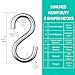 3 Inch 304 Stainless Steel Heavy Duty S Hooks - 2 PCS Large Metal S Hook for Hanging Plants, Hammocks & Utility Use Indoor Outdoor - 550lbs Static Load Capacity (2)