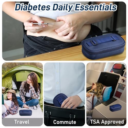 cruxer insulin vial cooler travel casediabetes carrying insulated bag for supplies keep medicine cooldiabetic small bottle protector kit for storageportable mini pack with protective ice brick