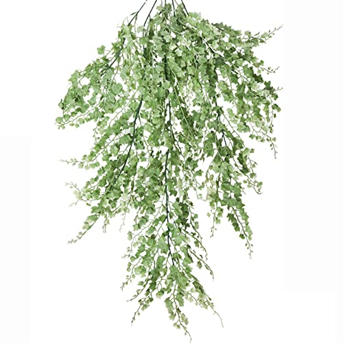 Guirlande de feuilles vertes en soie pour habiller un mur nu facilement