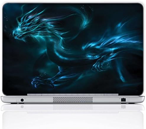 Meffort Inc 17 17.3 Inch Laptop Notebook Skin Sticker Cover Art Decal (Free Wrist pad) - Blue Dragon