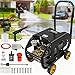 KVOZEN Hidrolavadora 9000W, 3100 PSI Máx 18L/min, Limpiadora de Alta Presión con Motor de Cobre, 5 Boquillas, Autocebado (Cubo/Grifo), 10m Manguera, para Coche/Jardín/Hogar (Negro)