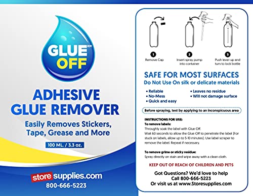 Perco Glue Off Adhesive Remover 3.3 Oz & Scraper With Plastic Razor For Removing Labels (Adhesive Remover & Scraper W/Plastic Razor) #TOP3
