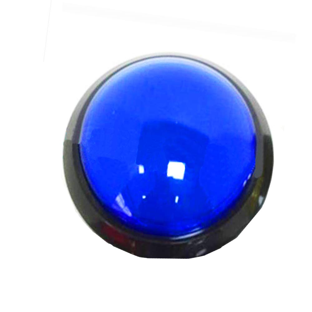 Tongmisi 100mm Big Dome Convex Type Arcade Button 12V LED Illuminated Push Buttons with Microswitch for Arcade Video Games Machine Parts (Blue)