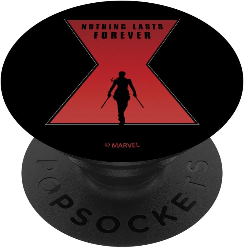 Marvel Black Widow Movie Nothing Lasts Forever Logo PopSockets MagSafe PopGrip for iPhone