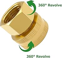 Vista 28 de Hooshing Adaptador giratorio de manguera de jardín de latón 3/4 "GHT a 1" NPT hembra a hembra conector de tuberías