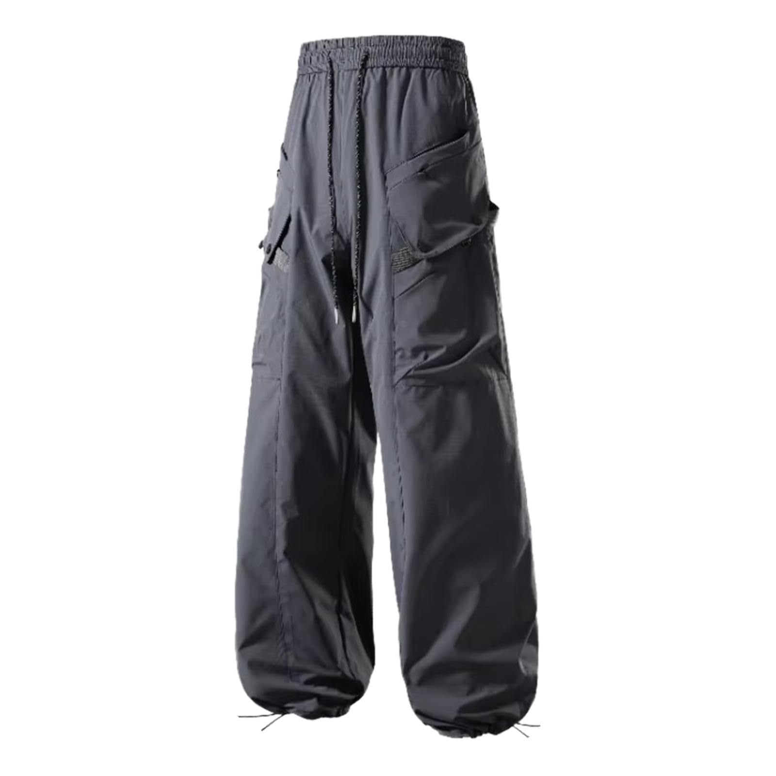 Pantalones de Carga Cortaviento para Hombre, Pantalones Deportivos callejeros Holgados para Primavera