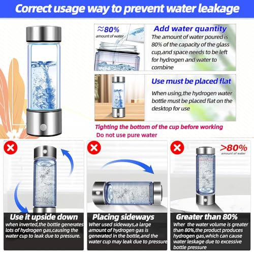 Hydrogen Water Bottle - High-Concentration, Rapid Electrolysis, Portable, 420ml Portable Hydrogen Water Generator– Ideal for Daily Use, Office, and Travel, - Image 8