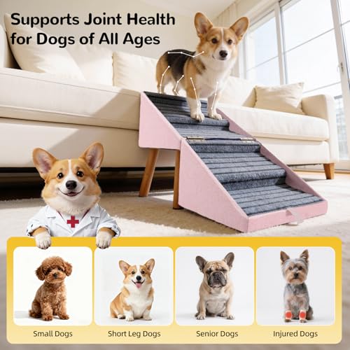 Image of Dog ramp for Small Dogs, 2-in-1 Pet Steps & Ottoman