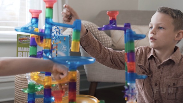 Marble Genius Super Set - 150 Piece Marble Run With Translucent Track & 65 Glass Marbles