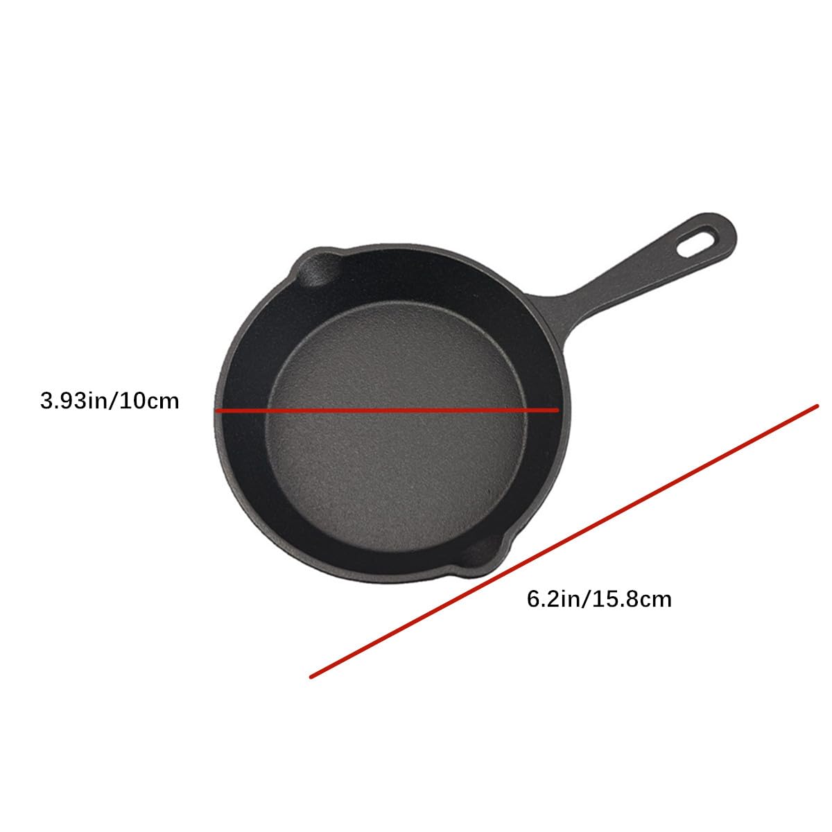 Kleine Gusseisen-Pfanne, 10,2 cm, 2 Stück, vorbehandelte Mini-Gusseisen-Bratpfanne, Camping-Antihaft-Pfanne für gebackene Brownies, Kekse, Eierkuchen, Pfanne (schwarz)