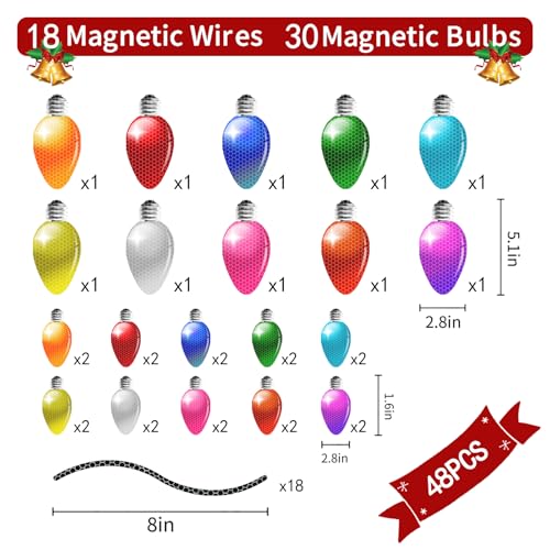 48 imanes decorativos reflectantes para auto navideños miniatura 2