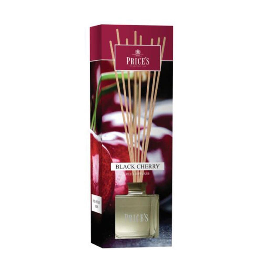 Price's - Black Cherry Reed Diffuser - 100ml - Sweet, Delicious, Quality Fragrance - Long Lasting Scent