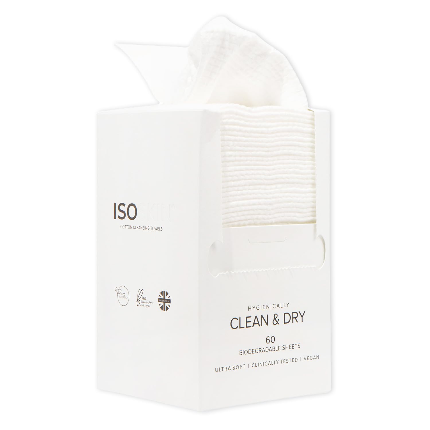 ISOSKIN Cotton Cleansing Towels - 60 sheets