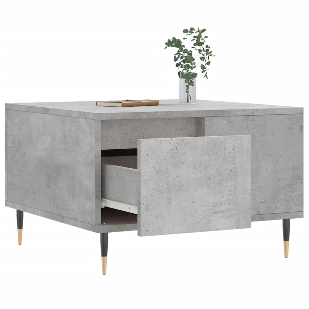 Homgoday Tavolino da caffè grigio cemento, 55 x 55 x 36,5 cm, tavolino da tè per soggiorno, sala d'accoglienza degli ospiti, camera da letto e ufficio 446 mobili