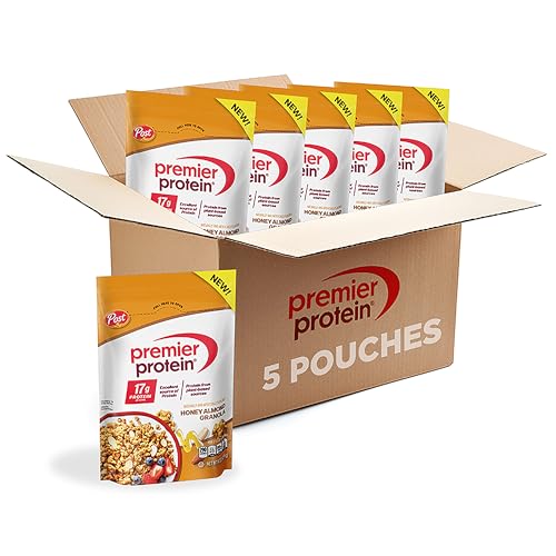 Premier Protein Granola, Honey Almond Flavored Crunchy Clusters, Yogurt Topping or On-The-Go Snack,...