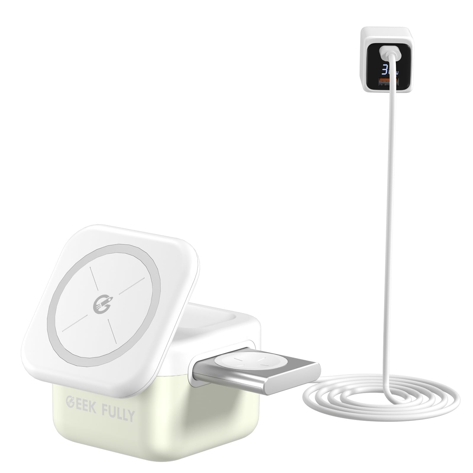 Amazon.com: GEEK FULLY 3 in-1 Magnetic Charger 15W Fast Charging