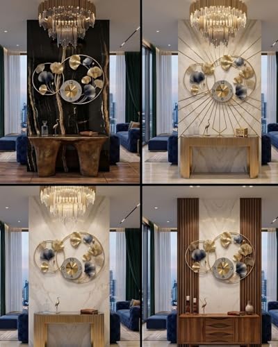 Image of Metal Wall Clock Metal Clock for Bedroom Stylish Wall Clock for Wall Decoration Big Antique Wall Clock (Design 4)