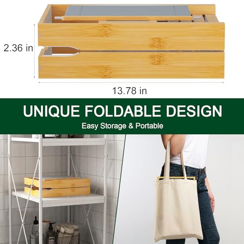 Bamburoba BATHTUB TRAY Foldable Bamboo Bathtub Caddy Tray Expandable thumb #3