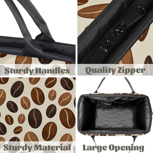 Overnight Weekender Bag for Women Men Coffee Beans Brown Waterproof Carry On Travel Duffel Bags with Zipper Lightweight Sports Gym Bag Luggage Workout Handle Bags for Traveling Yoga Camping4