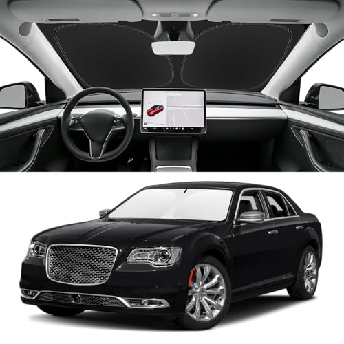 SLOGENTO Custom Fit Windshield Sun Shade for Chrysler 300/300C 2011-2025, Blocks UV & Heat, Front...